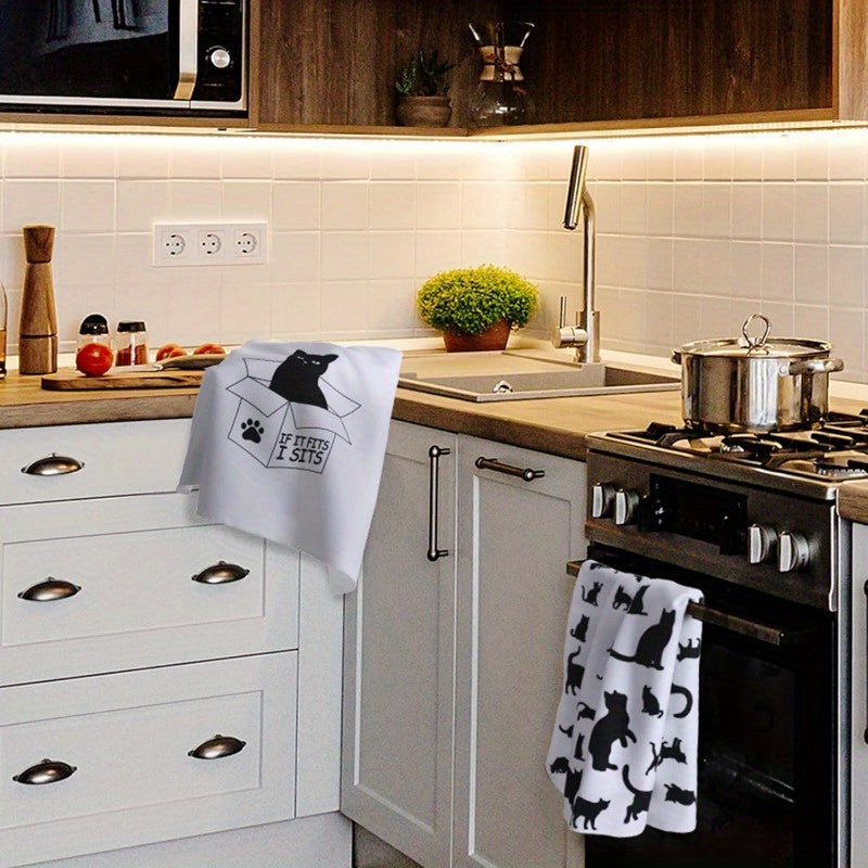 Cat Themed Kitchen Towels Absorbent Dish Towels for Housewarming and Gifts