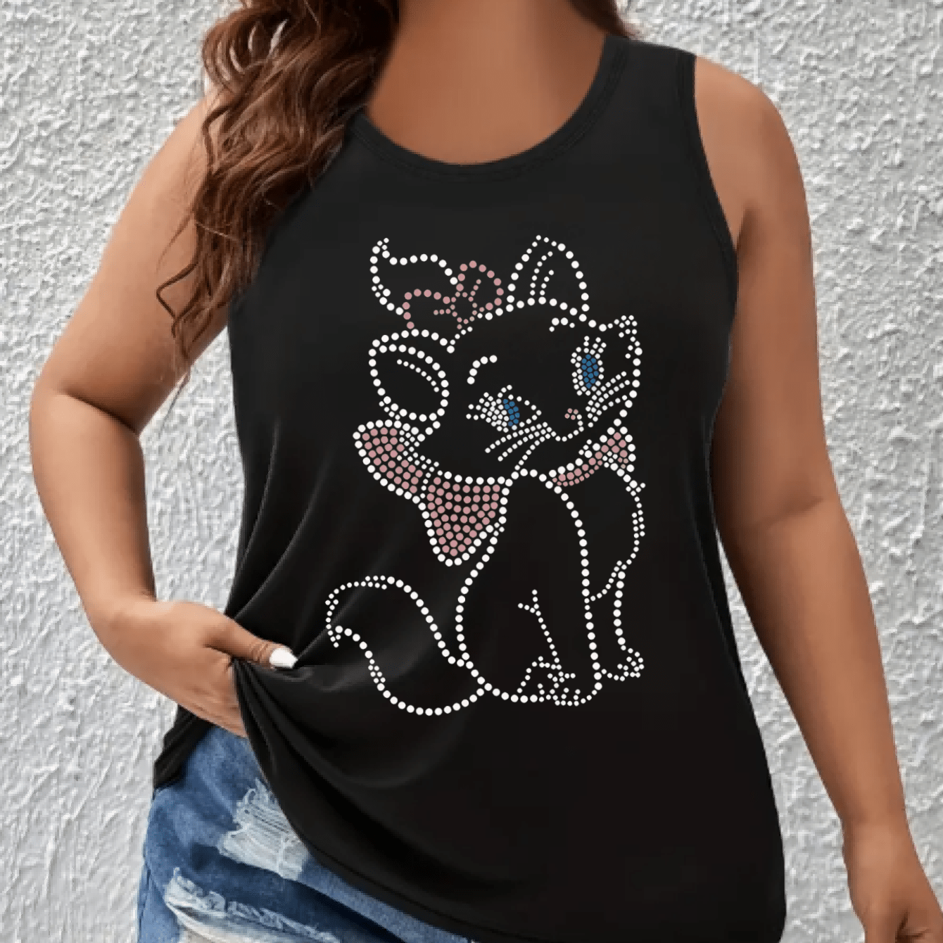 Women's Plus Size Sleeveless Tank Top Breathable Cotton Casual Summer Top