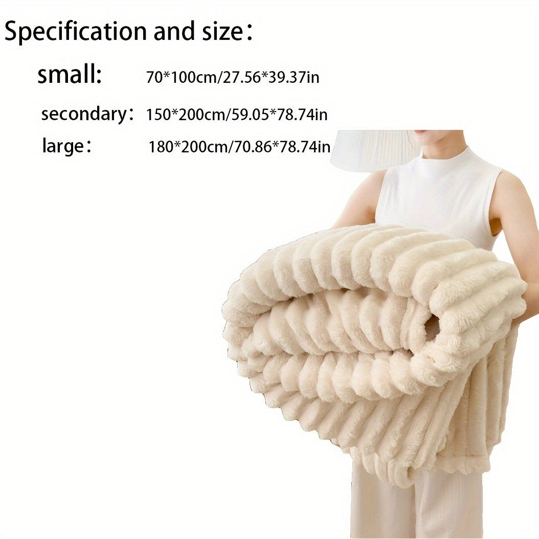 Chal de imitación de piel de conejo blanco suave y cálido para todas las estaciones