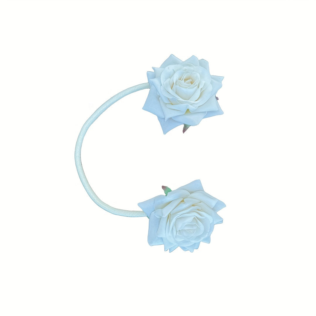 White Rose Curtain Tieback Cotton Linen Home Decor Living Room Office