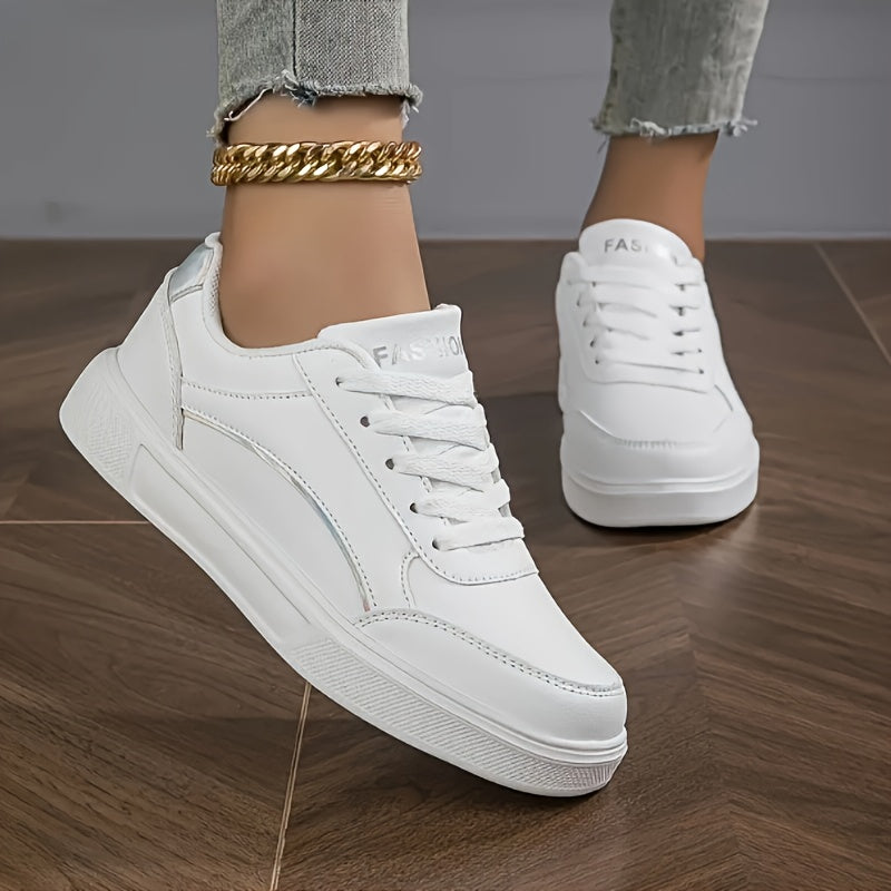 Women’s Low-Top Sneakers with Golden Accents Lightweight Breathable Casual