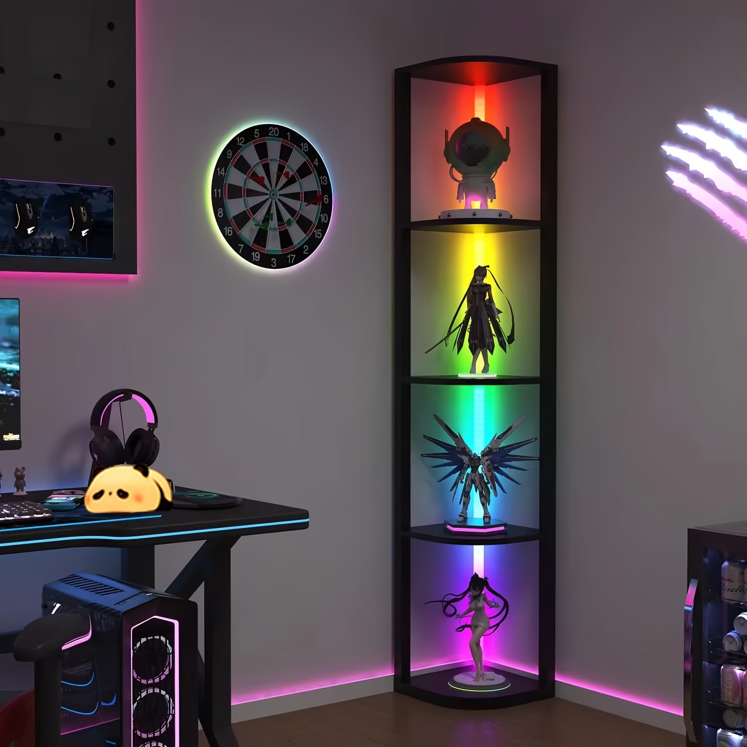 Luz nocturna de panda adorable con control táctil, recargable por USB, brillo ajustable, decoración moderna para dormitorio