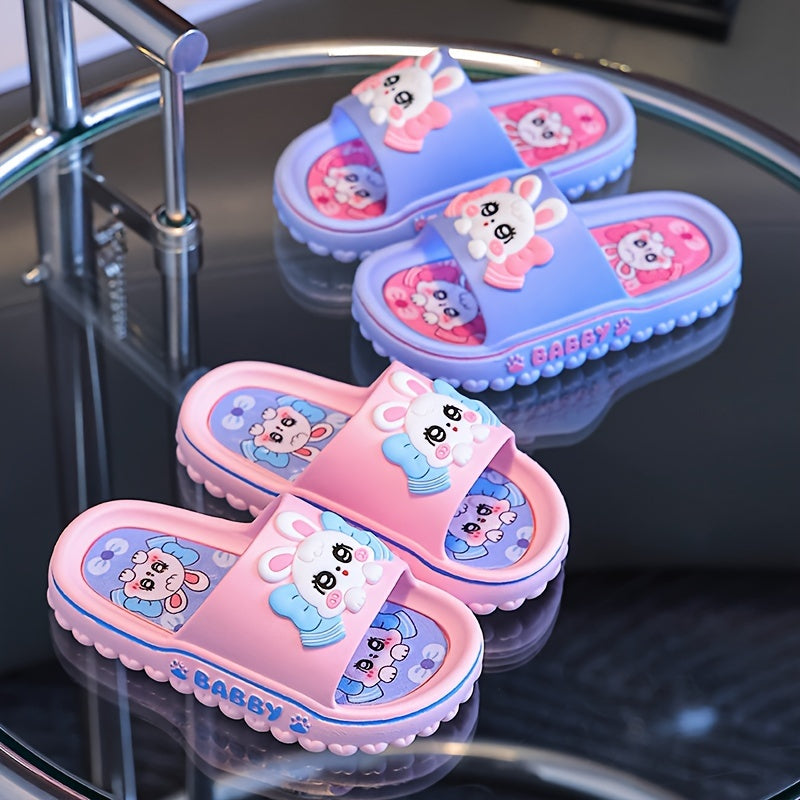 Kids' PVC Bunny Slippers Non-Slip Indoor Outdoor Comfortable for Boys and Girls