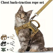 Adjustable Polyester Cat Harness Set with Leash for Walking