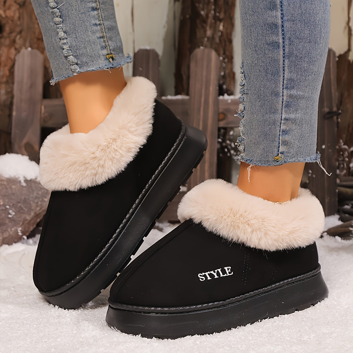 Ayollar uchun qishki issiq kengaytirilgan shippaklar, 5 rangda qulay kundalik poyabzal