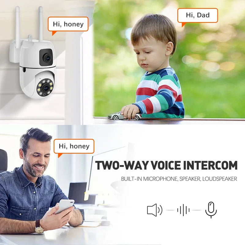 Wireless Security Camera 4MP HD Night Vision Two-Way Audio Indoor Outdoor WiFi PTZ