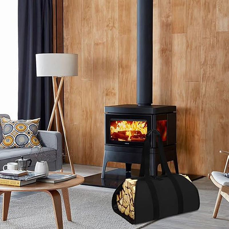 Waxed Canvas Firewood Carrier Bag 94cm with Handles and Straps for Indoor Camping