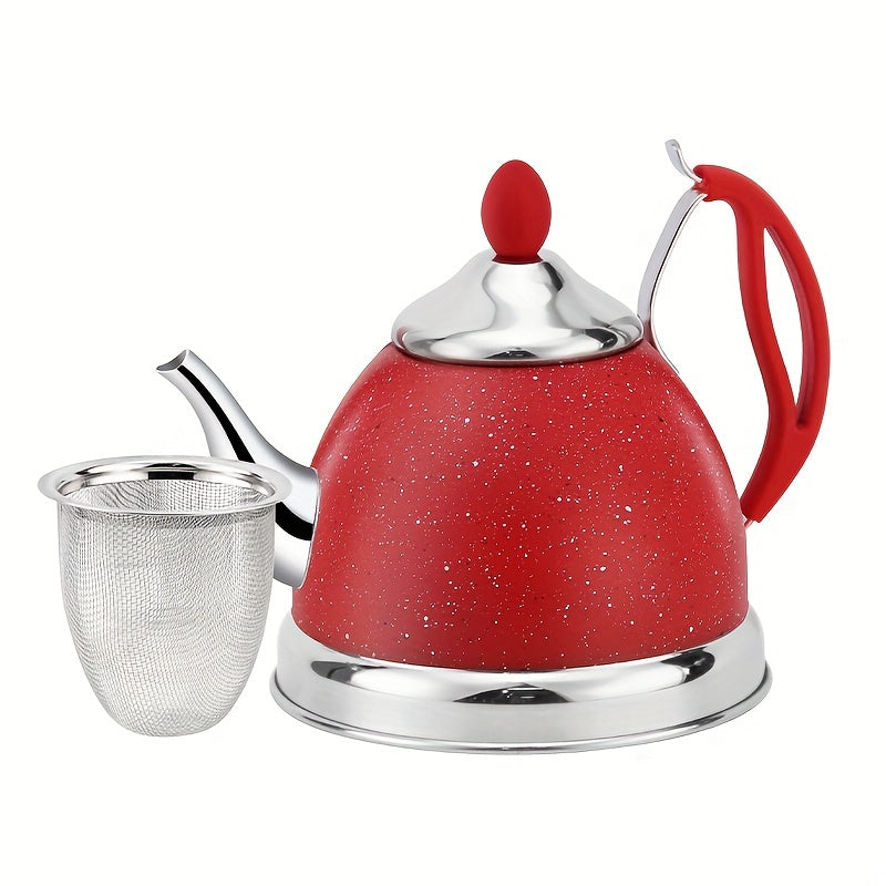 Stainless Steel Tea Kettle 1L with Infuser for Stovetop Gas Open Flame