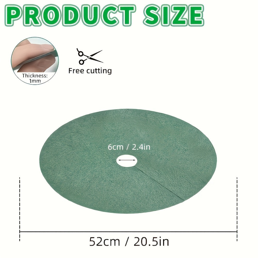 Green Reusable Tree Protector Rings Set of 6 Non-Woven Weed Barrier Mats Root Protection