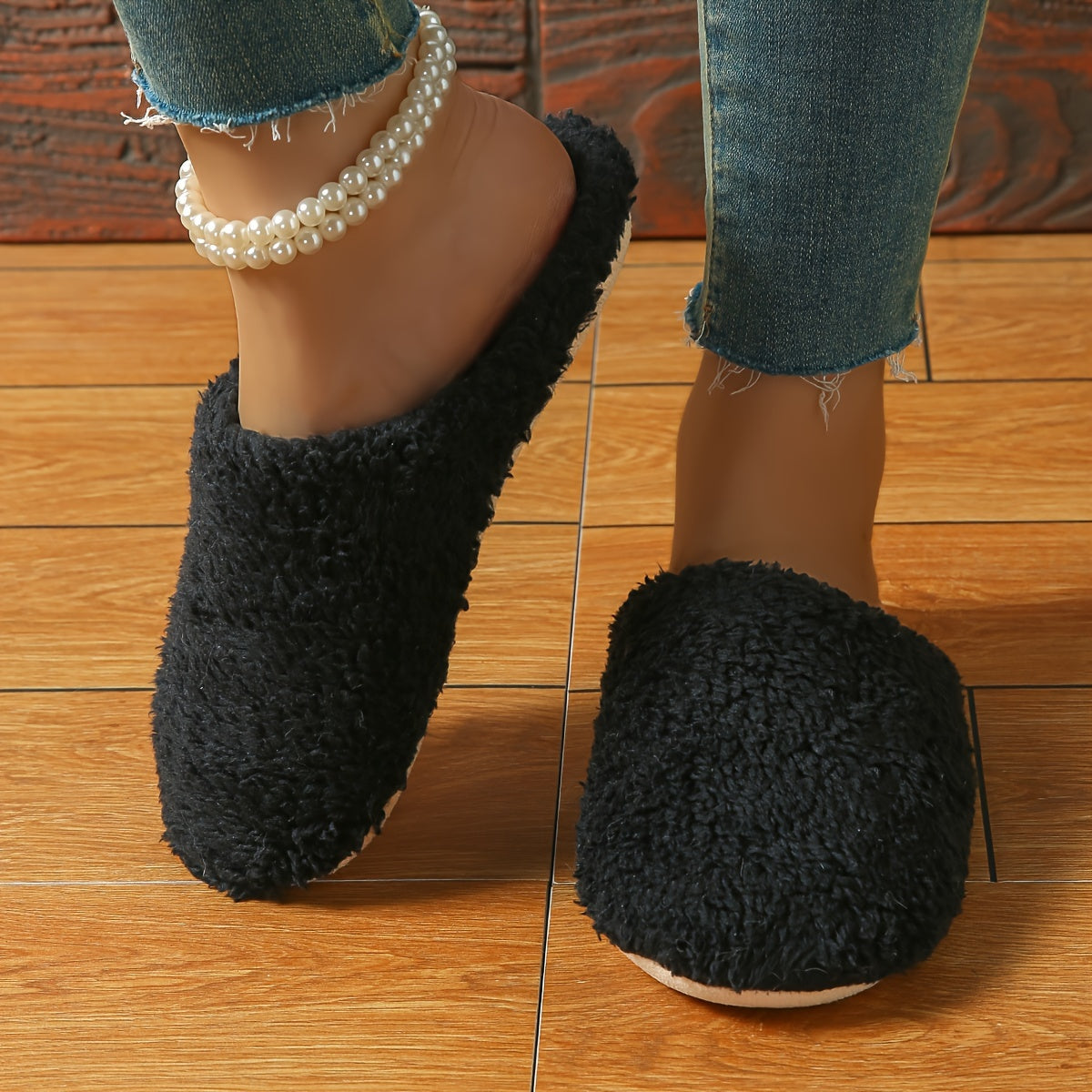 Женские плюшевые домашние тапочки с мягкой подошвой, легкий сатиновый материал, универсальные для всех сезонов