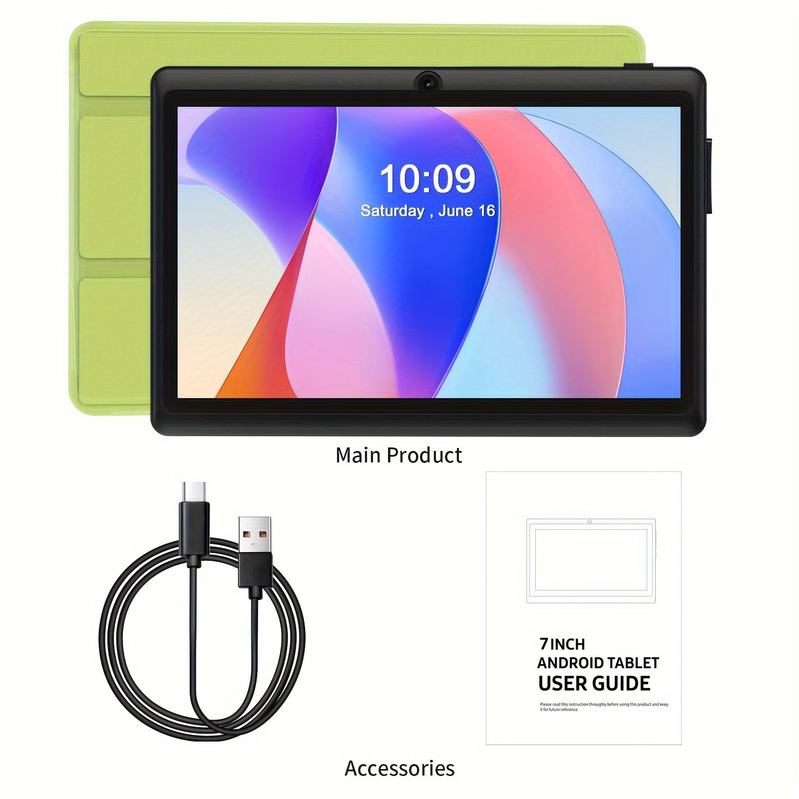 7-Inch Android 13 Tablet with 4GB RAM, 32GB Storage, HD IPS Display, Dual Cameras, Dual Wi-Fi, Protective Case