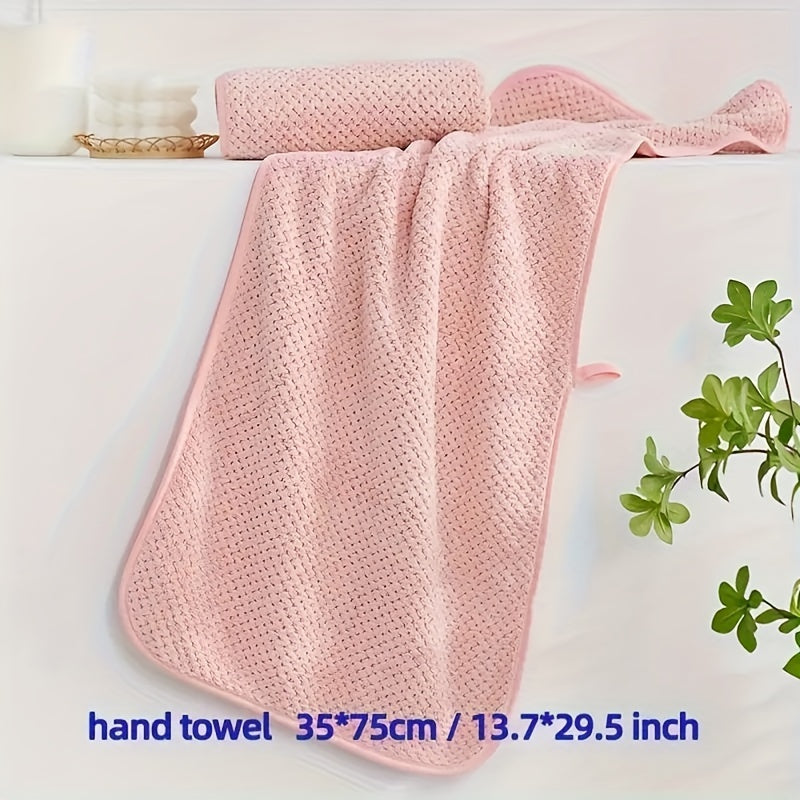Luxury Mesh Bath Towel Set 2 Bath Towels 2 Hand Towels Quick-Dry Soft Polyester Nylon