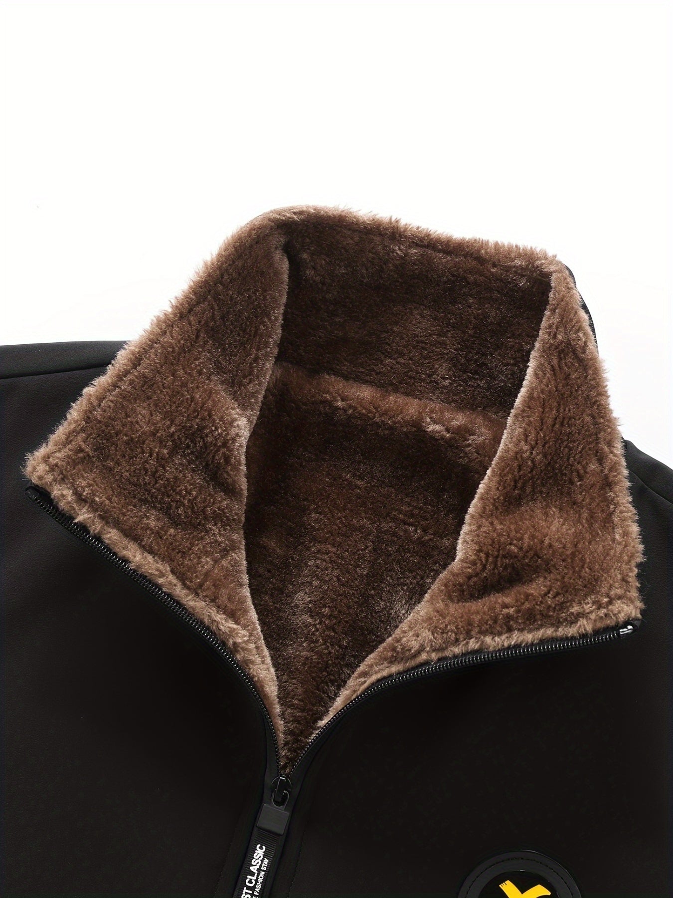 Мужская утепленная куртка с воротником-стойкой, молния, повседневная, осень-зима