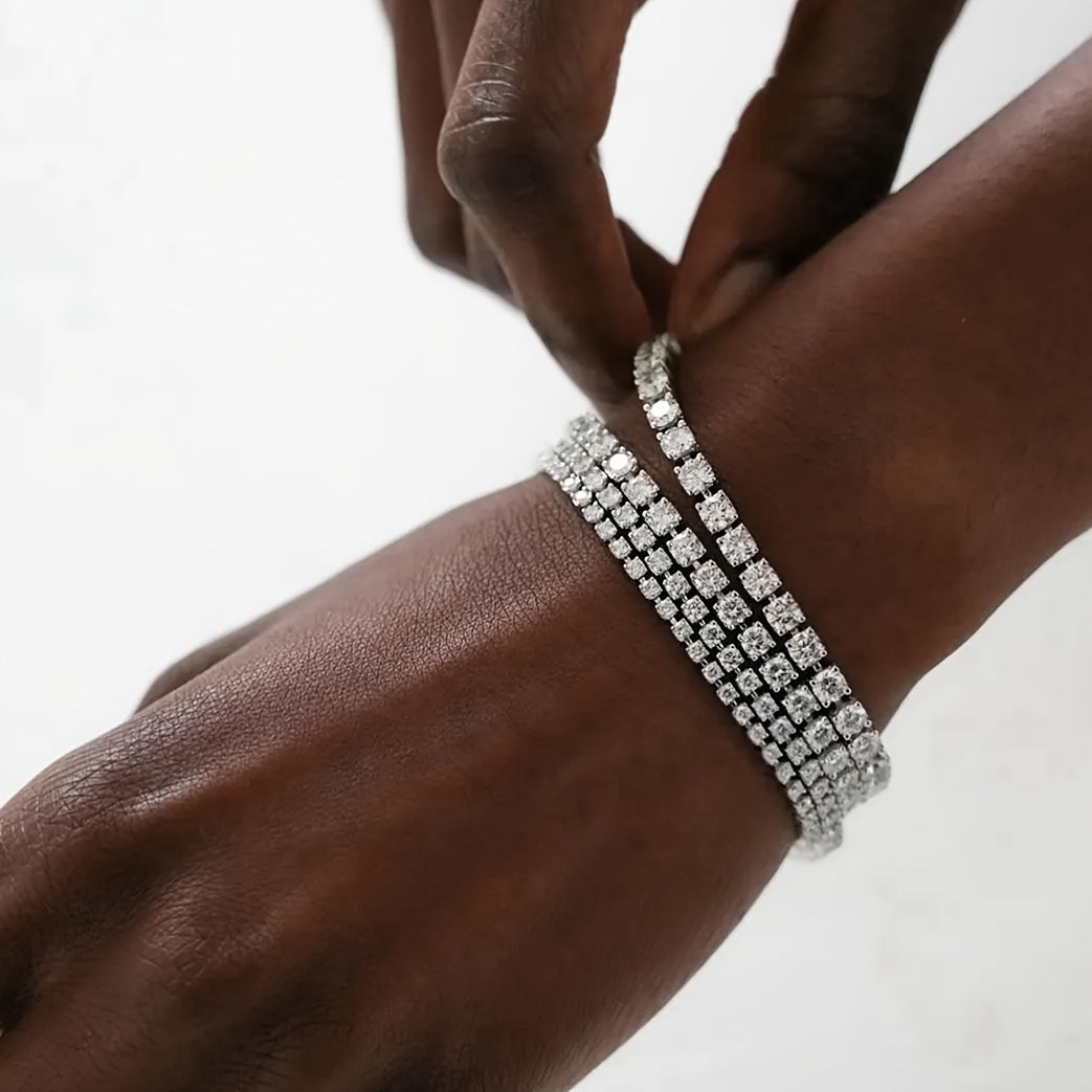 VVS Moissanite Tennis Bracelet for Women 3mm Yellow Silvery Jewelry