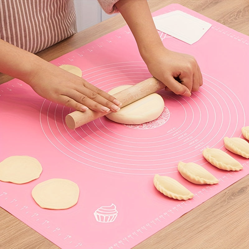 Silicone Baking Mat Extra Thick Non-Slip BPA-Free with Measurements for Pizza and Cake Dough