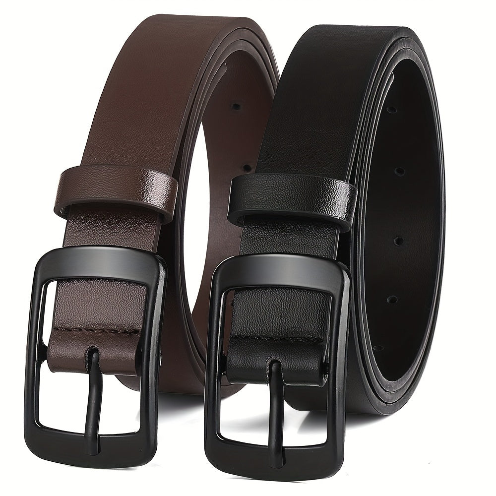 Ayollar uchun Yopiq Rangli PU Charmdan tayyorlangan Qora Retro Usul Pin Buckle Belt