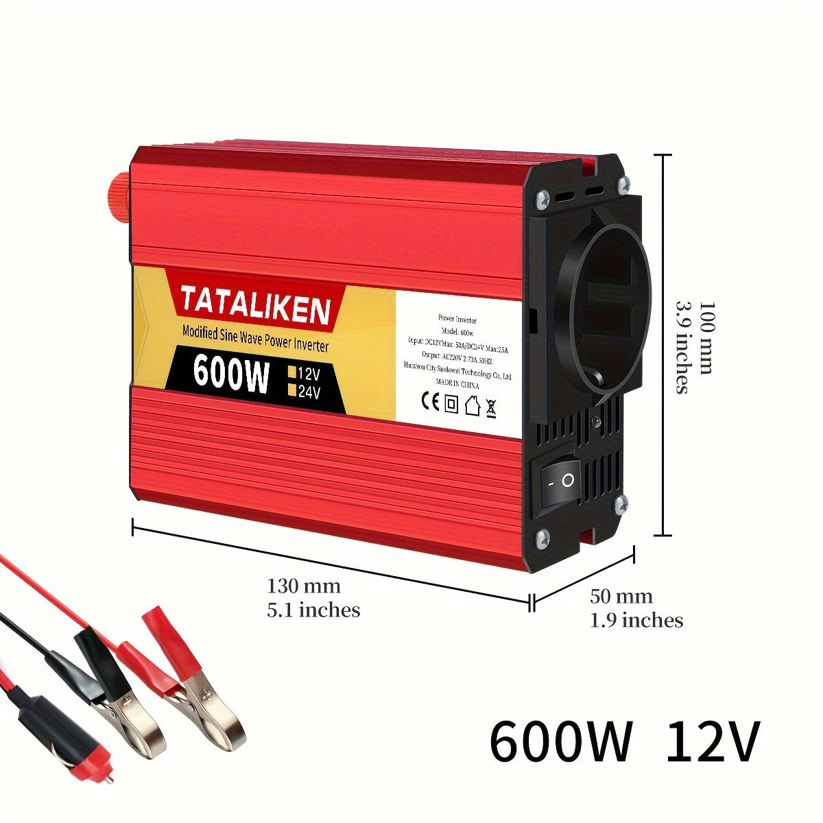 Inversor de coche de alta potencia de 12V a 220V 2500W 600W para cargar teléfonos y tablets
