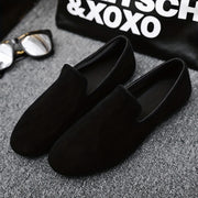 Men's Black Slip-On Loafers Casual Round Toe PVC Sole Spring Summer 2024