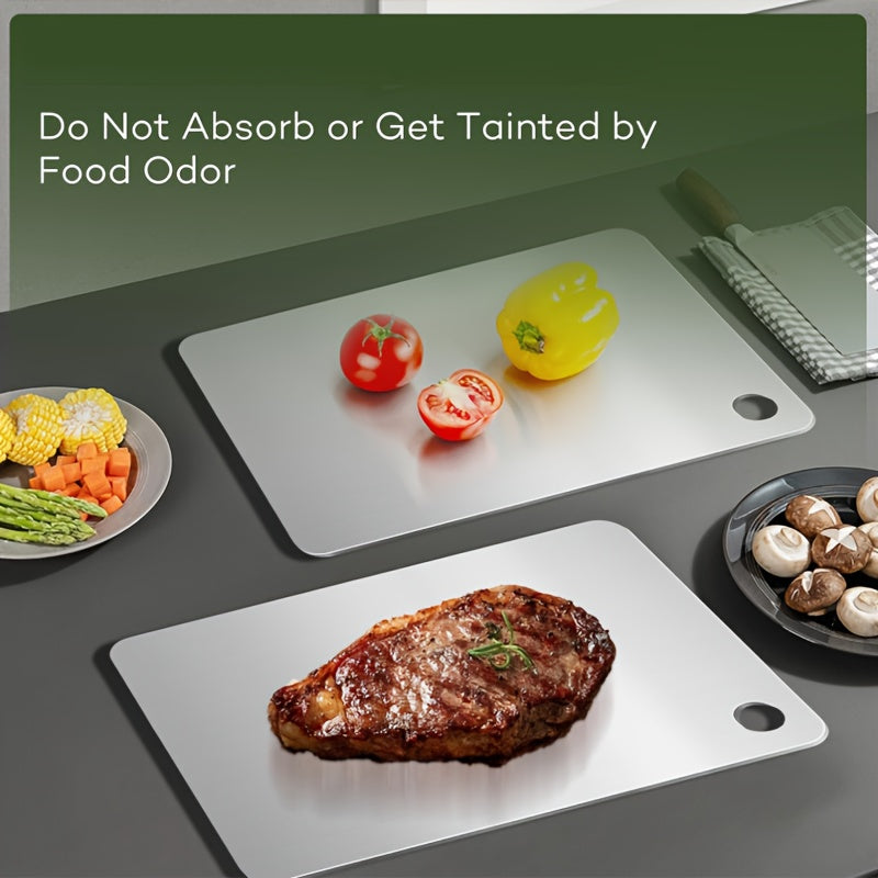 3-Piece Stainless Steel Cutting Board Set for Food Slicing Camping Hiking