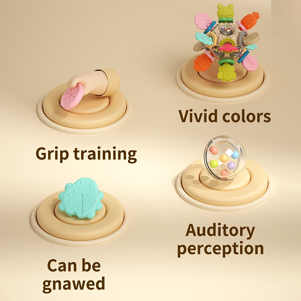 Colorful Silicone Baby Teether Toy for Infants 0-1 Year with Animal and Fruit Designs