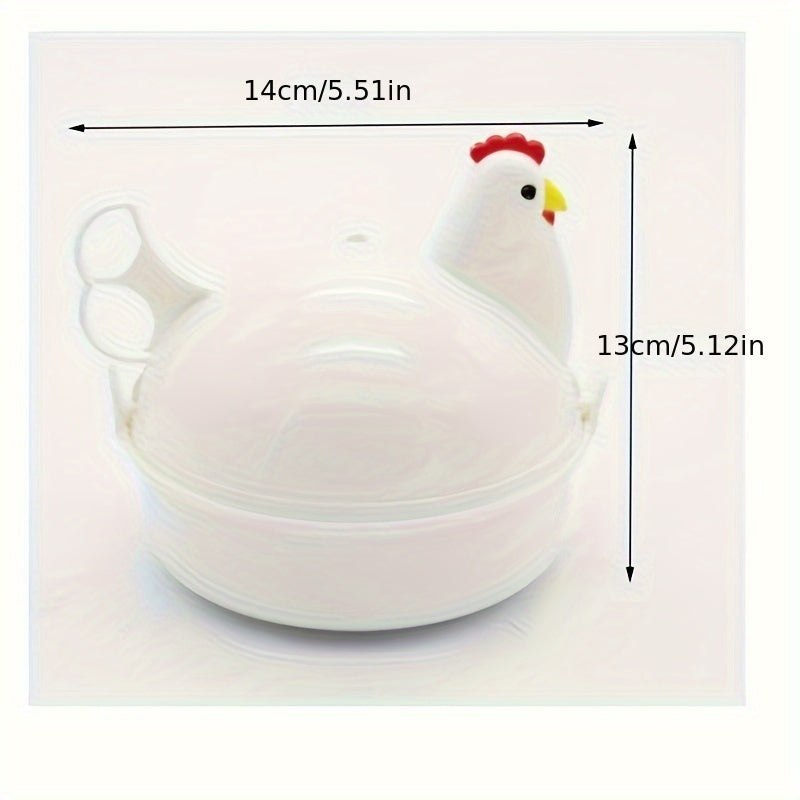 Stainless Steel Egg Cooker with Chicken-Shaped Poacher and Steamer 4 Cavities