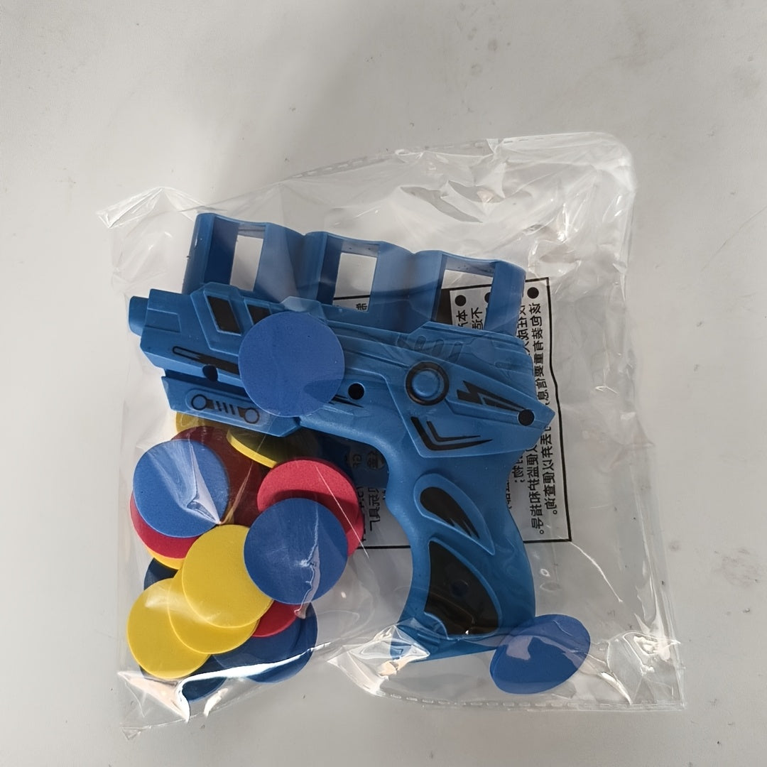 Foam Disk Launcher Toy for Kids Ages 3+ Indoor Outdoor Play Plastic Multicolor