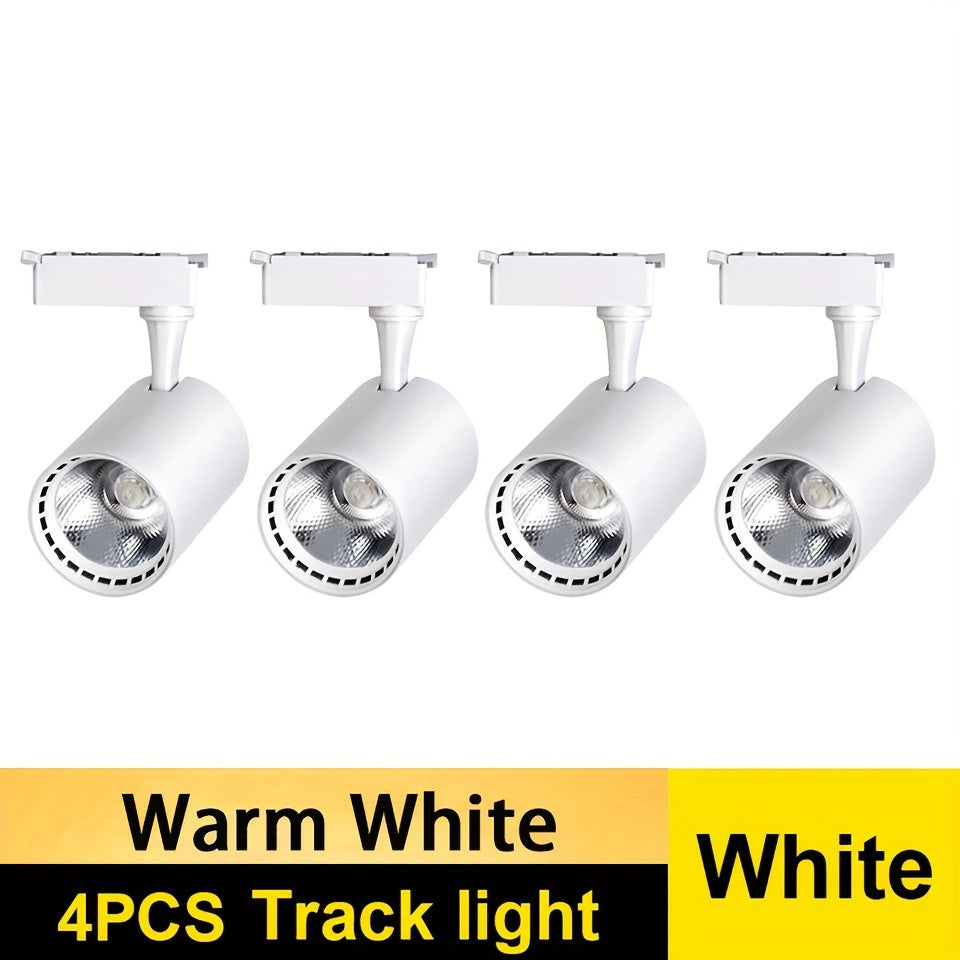 4-Piece LED Track Light Set 12W 20W 30W 40W Adjustable for Home and Store