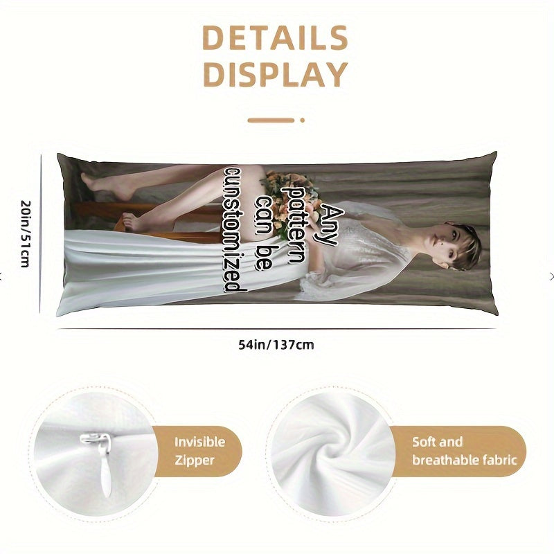 Personalized Photo Body Pillowcase 50.8x137.2 cm Short Plush Anime Themed Custom Pillow Cover