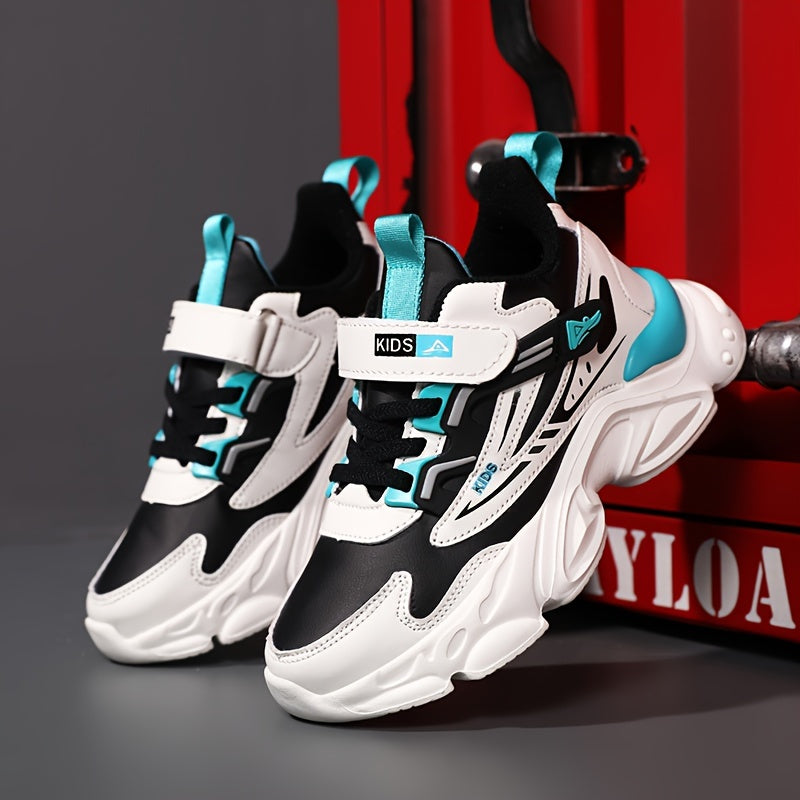 Boys All-Season Microfiber Leather Casual Sports Shoes with EVA Sole