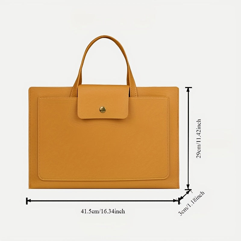 PU Leather Laptop Handbag Waterproof Anti-Fall for 15/16 Inch Laptops in White Black Blue Green