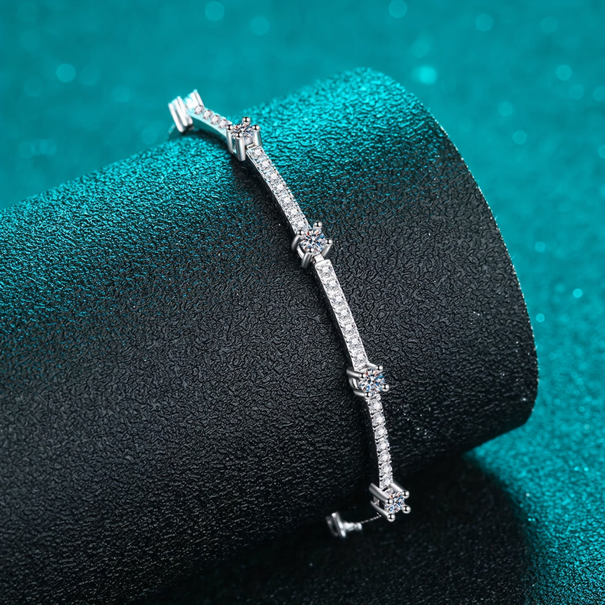 Silver Bracelet with 1.67ct Moissanite Stone for Women Daily Wear Gift