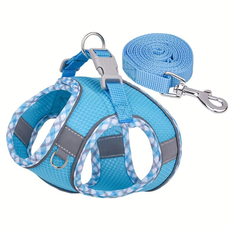 Breathable Pet Harness with Leash No Pull Puppy Walking Set Polyester Adjustable