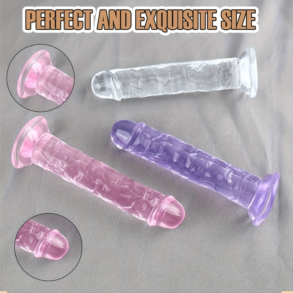 Large Clear Jelly Male Sex Toy with Suction Cup, Realistic Dildo