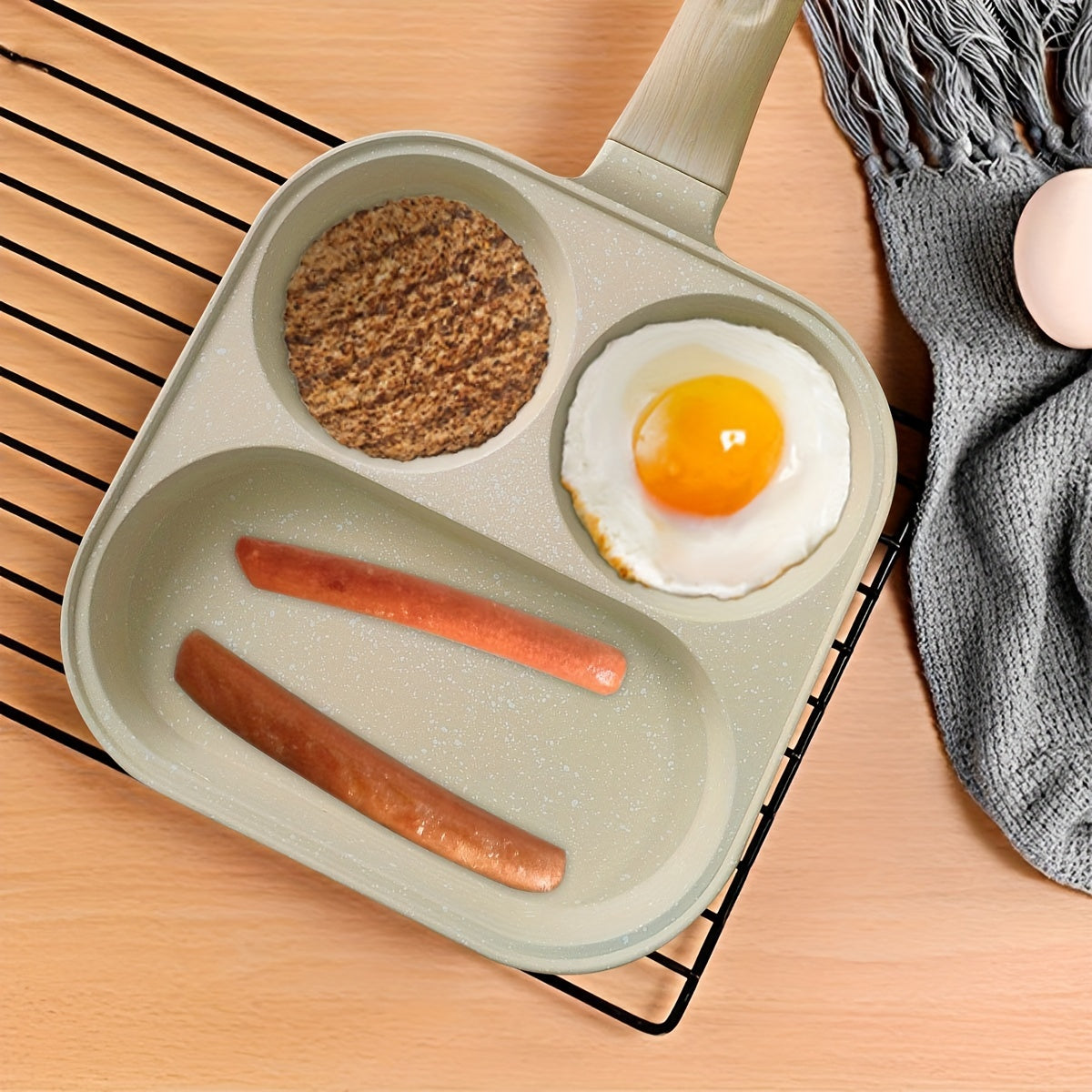 Non-Stick Aluminum Skillet for Breakfast Eggs Burgers and Steak Gas Stove Compatible