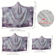 Manta con capucha patrón boho mandala, manta ponible para comodidad acogedora