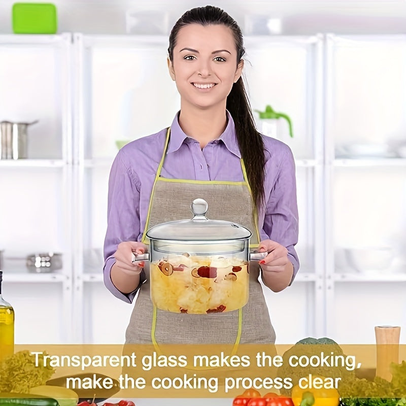 Transparent Borosilicate Glass Soup Crockpot for Kitchen Use