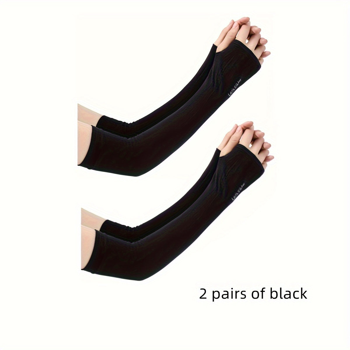 Mangas de protección solar de nylon para hombres y mujeres, cubre brazos con protección UV y dedos