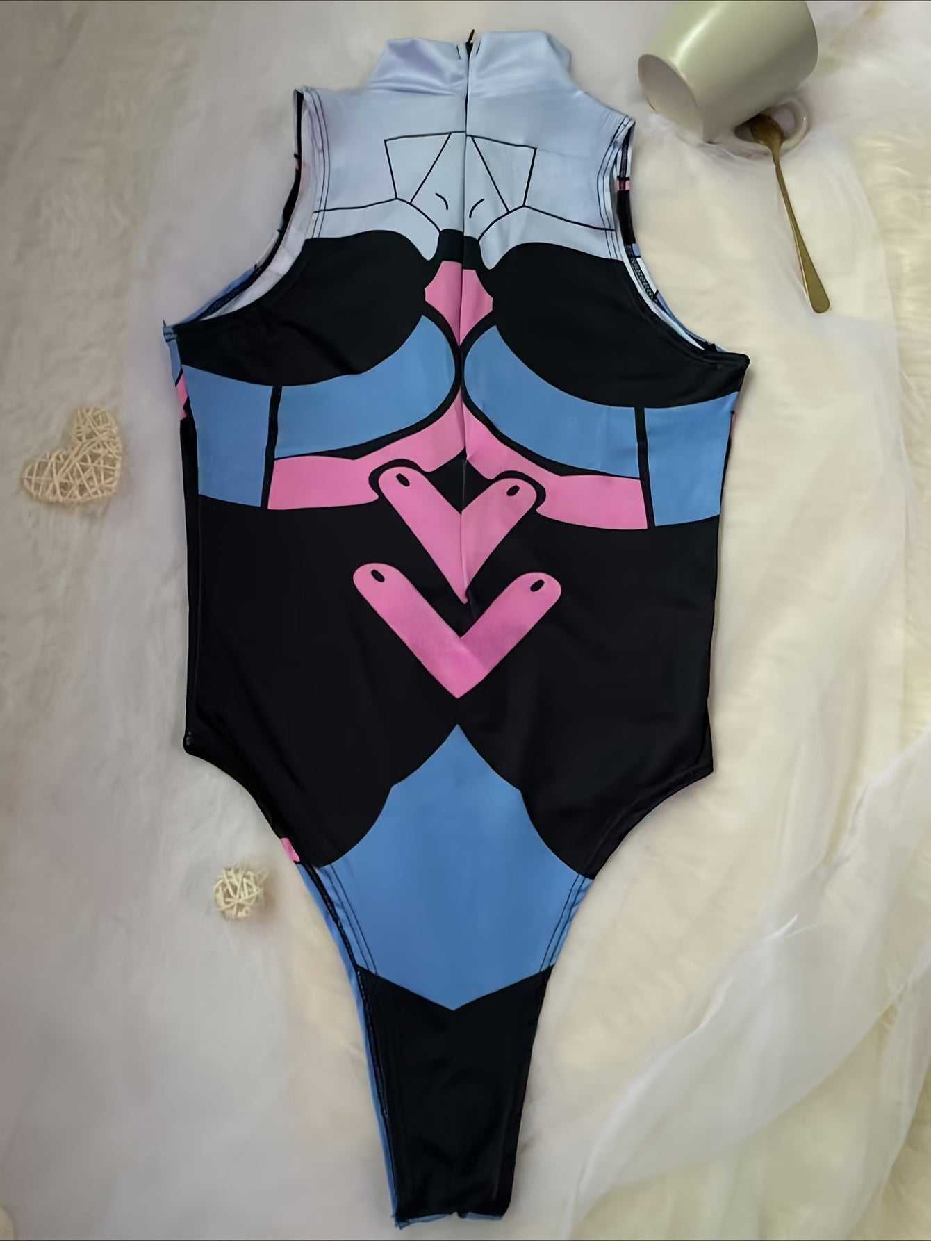 Seductive Women's Role-Playing Costume with High-Leg Openings and Body Suit