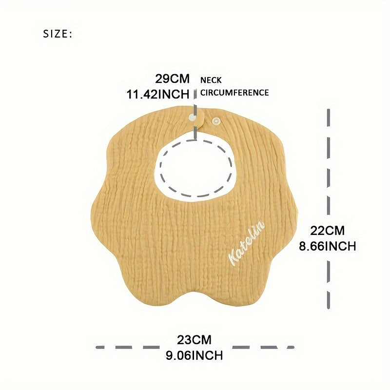 Baby Bibs Set of 3 Soft Cotton Adjustable Snap Buttons Custom Engraving for Infants and Toddlers