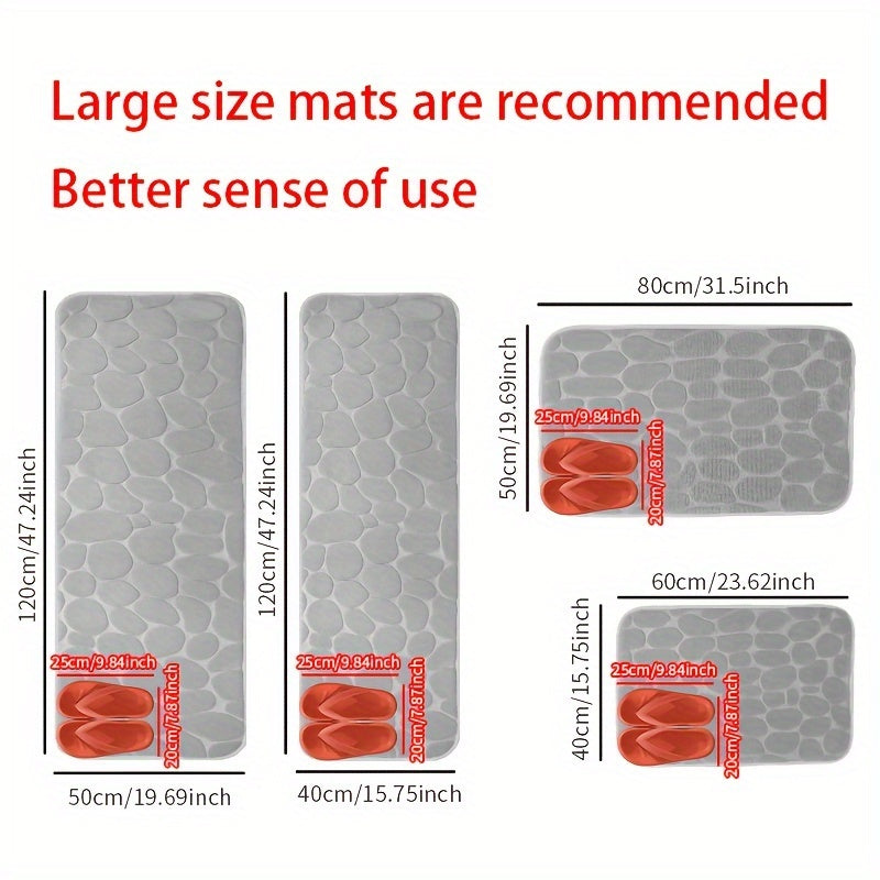 Alfombra de baño de adoquines absorbentes y antideslizantes para uso en interiores