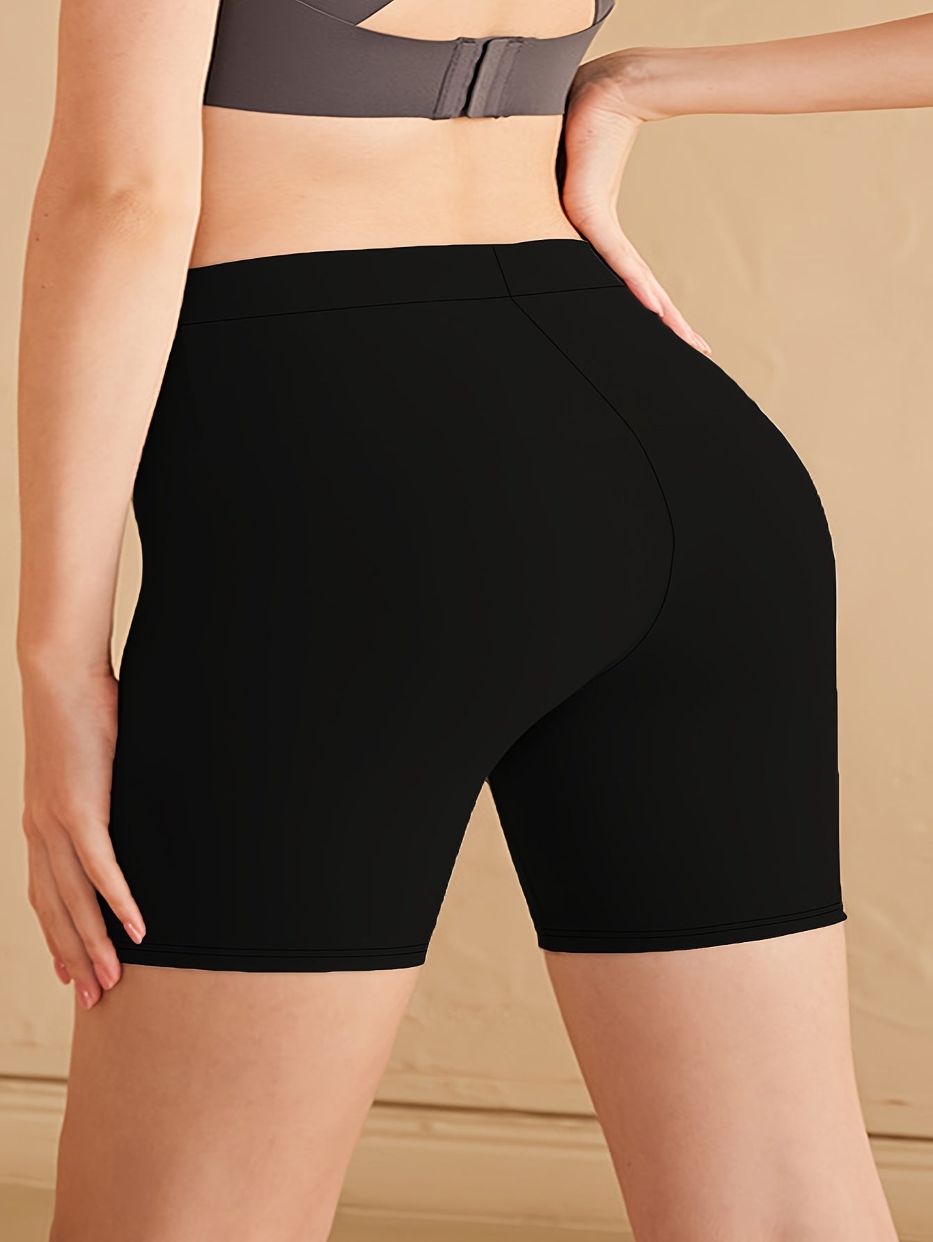 Women's Plus Size Leggings High Waist Solid Black Stretch Knit