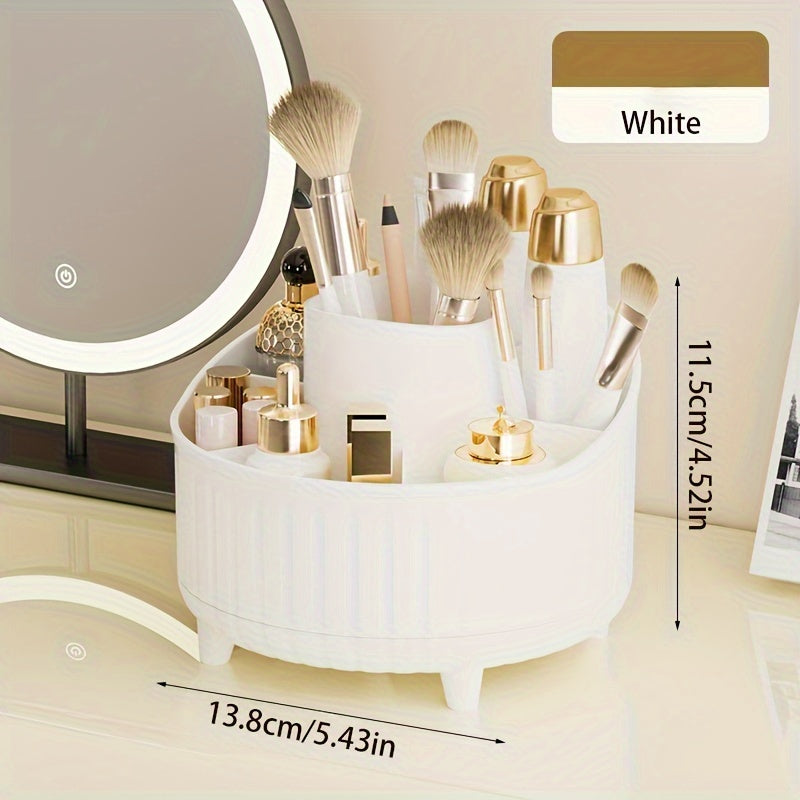 Katta sig‘imli aylanuvchi makiyaj tashkilotchisi kosmetikalar, cho'tkalar, teri parvarishi va ofis jihozlari uchun. O‘rnatish talab qilinmaydi, silliq qoplama.