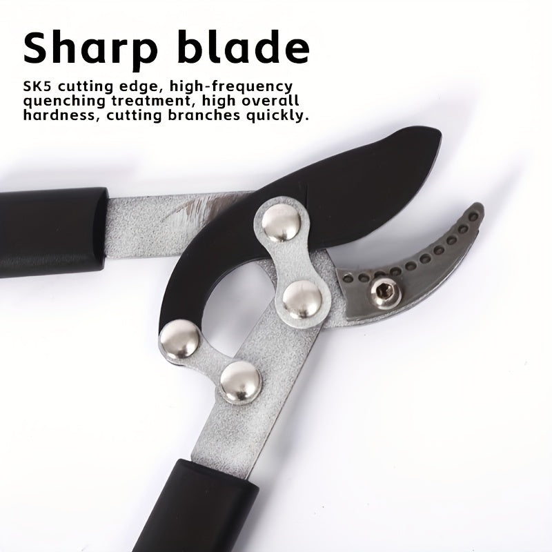 Extra Long Handle Thick Branch Pruning Shears with Retractable Rubberized Handle