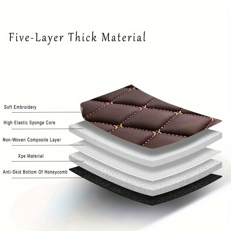 Car Floor Mats Artificial Leather Set for Sedan Interior Accessories