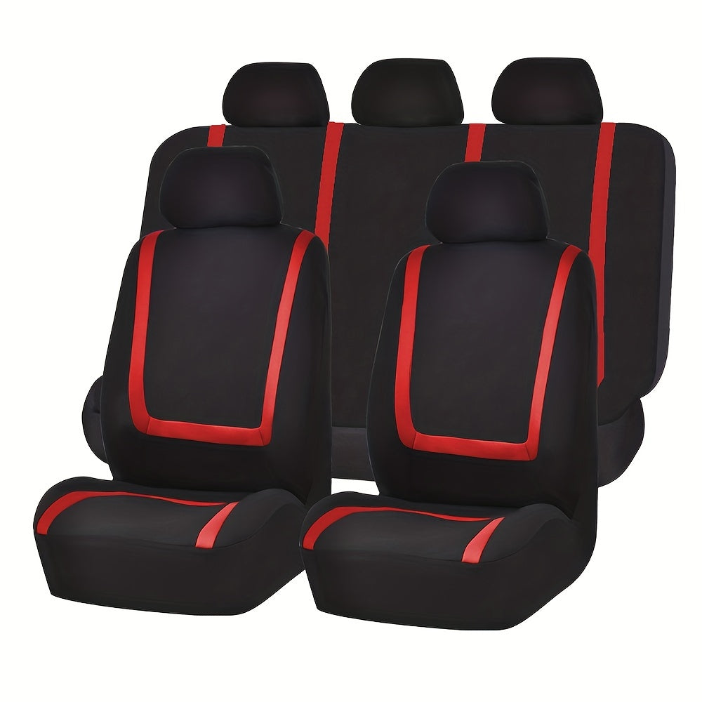 Universal 5-Seat Car Seat Cover Set Soft Breathable Polyester