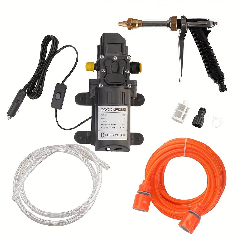 Portable Electric Pressure Washer Kit 12V 70W 160 PSI with Hose and Car Plug