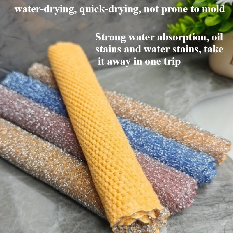 Juego de 3, 5 o 10 paños de limpieza de tela de alambre de acero de doble cara