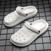 Women's Solid Color Clogs, Casual Hollow Out Garden Shoes, Slip-On Comfort