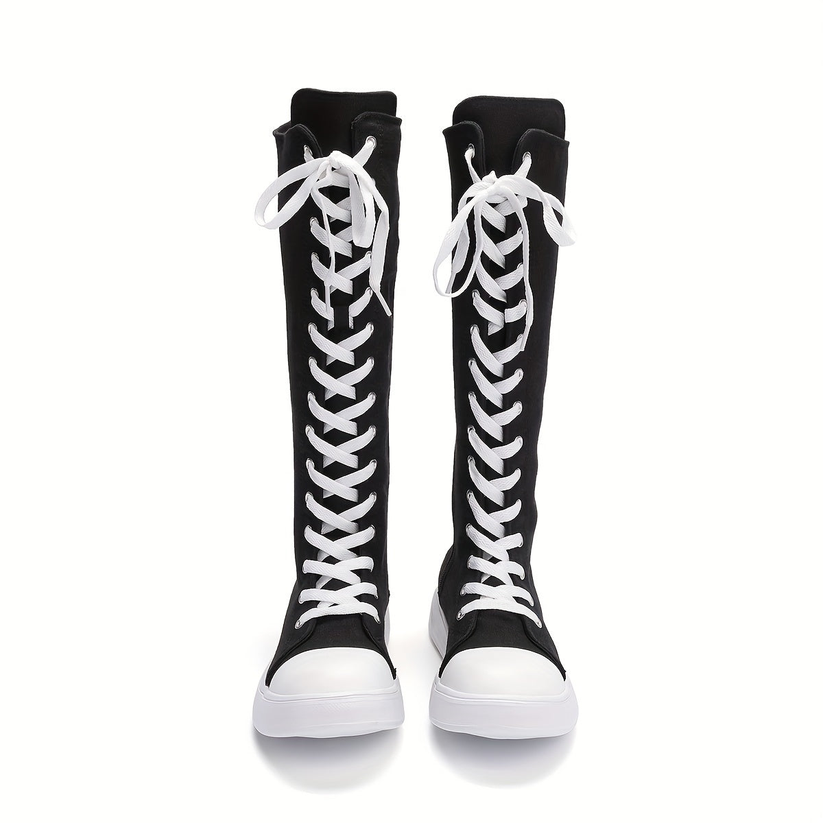 Women's Casual High-Top Sneakers with Side Zipper, Breathable Fabric