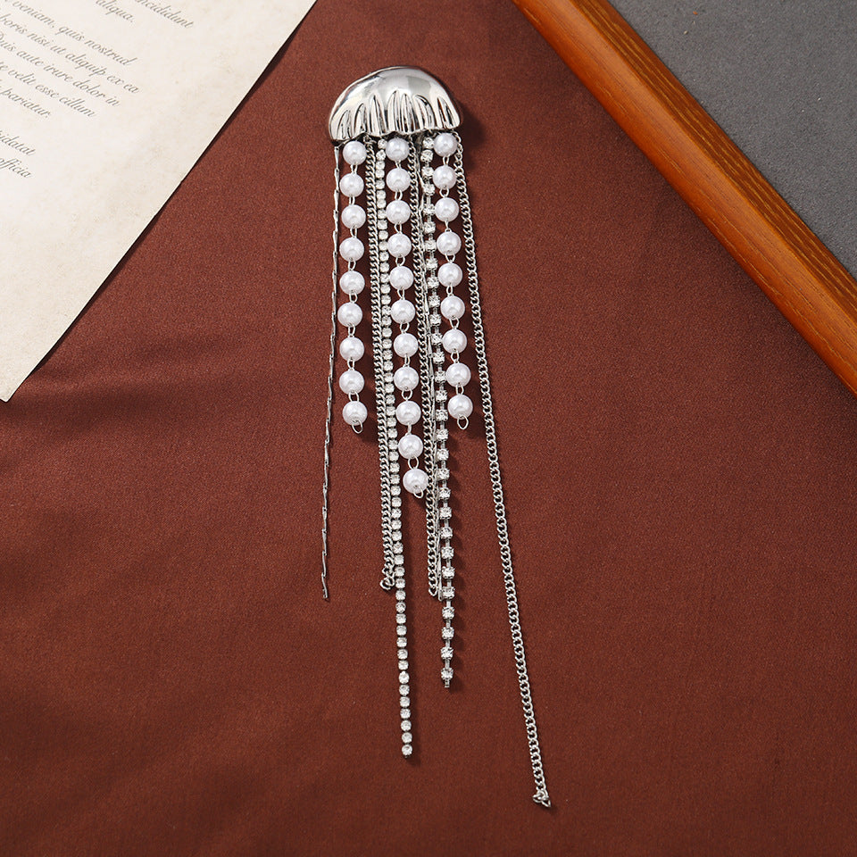 Women's Rhinestone Jellyfish Brooch Pin Elegant Jewelry Accessory